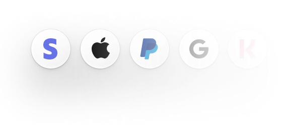 A mini illustration showing multiple payment options:  Stripe, Applepay, Paypal, google pay etc